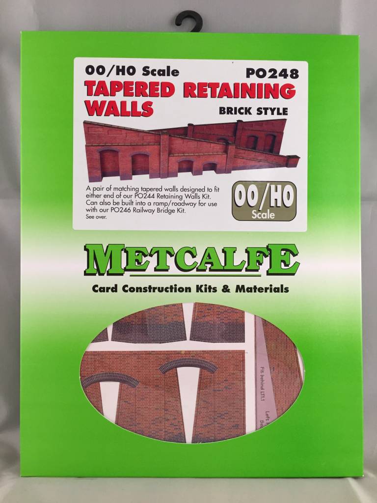 Metcalfe PO248 HO/OO Tapered Retaining Walls Brick Style Metcalfe TRAINS - HO/OO SCALE