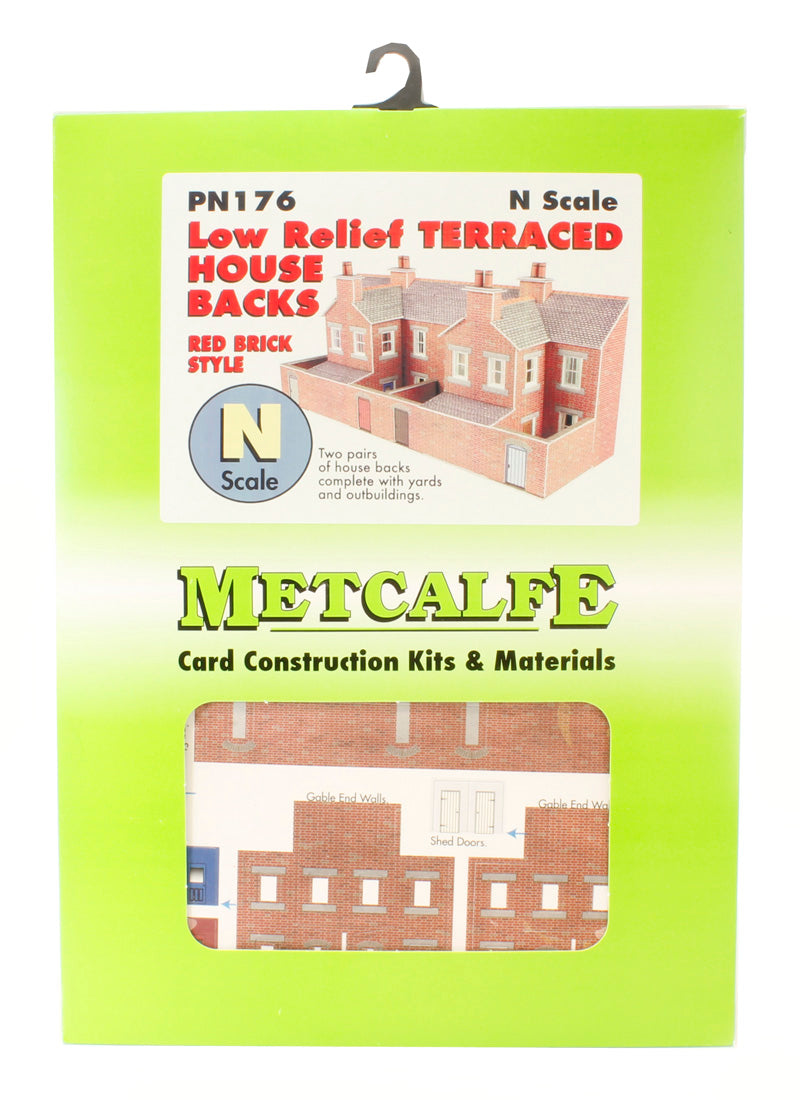 Metcalfe PN176 N Terraced House Backs Red Brick Metcalfe TRAINS - N SCALE