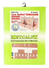 Metcalfe PN176 N Terraced House Backs Red Brick Metcalfe TRAINS - N SCALE