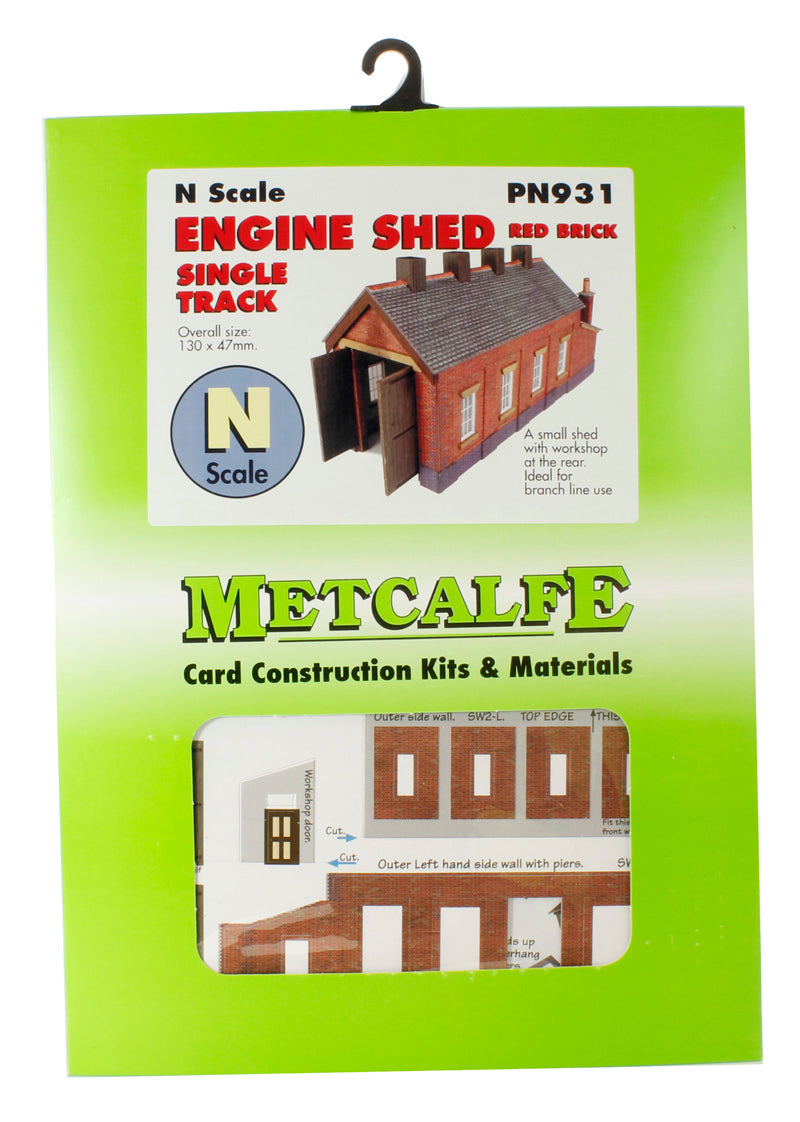 Metcalfe Pn931 N Engine Shed Single Track Red Brick Metcalfe TRAINS - N SCALE