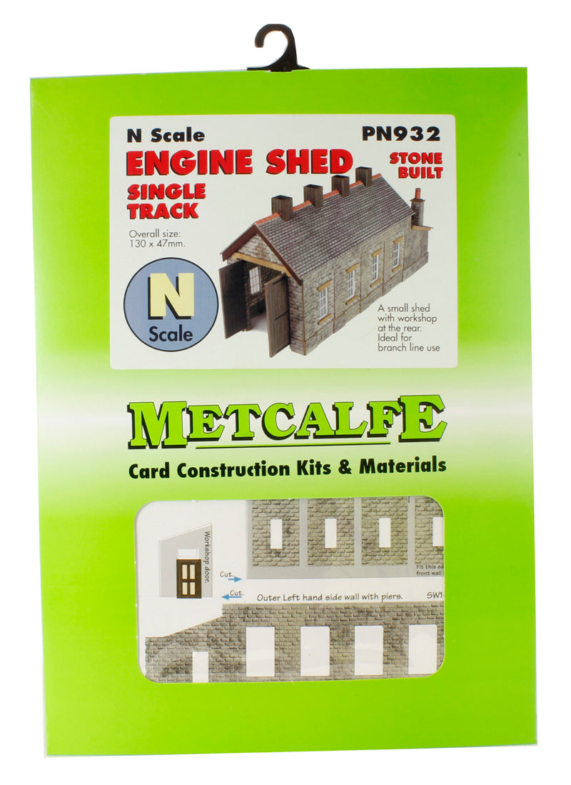 Metcalfe Pn932 N Engine Shed Single Track Stone Metcalfe TRAINS - N SCALE