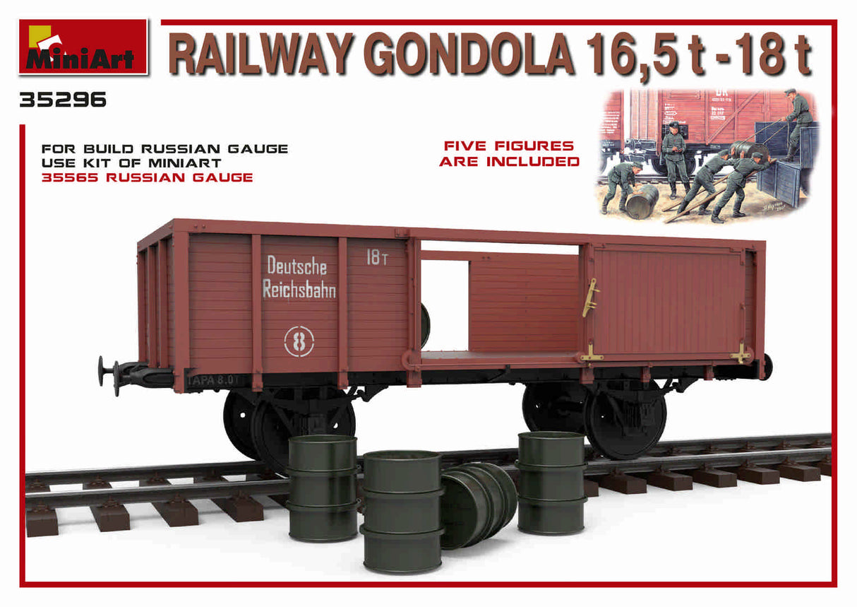 Miniart 1/35 Railway Gondola 16.5-18t Miniart PLASTIC MODELS