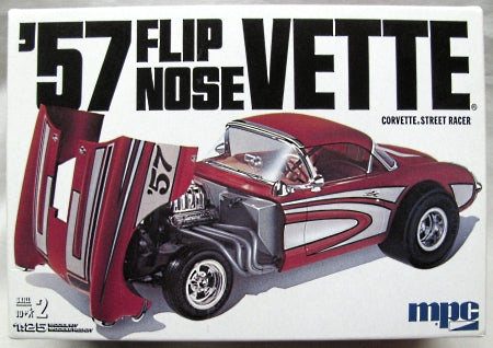 MPC 1/25 1957 Flip Nose Drag Corvette Plastic Model Kit MPC PLASTIC MODELS