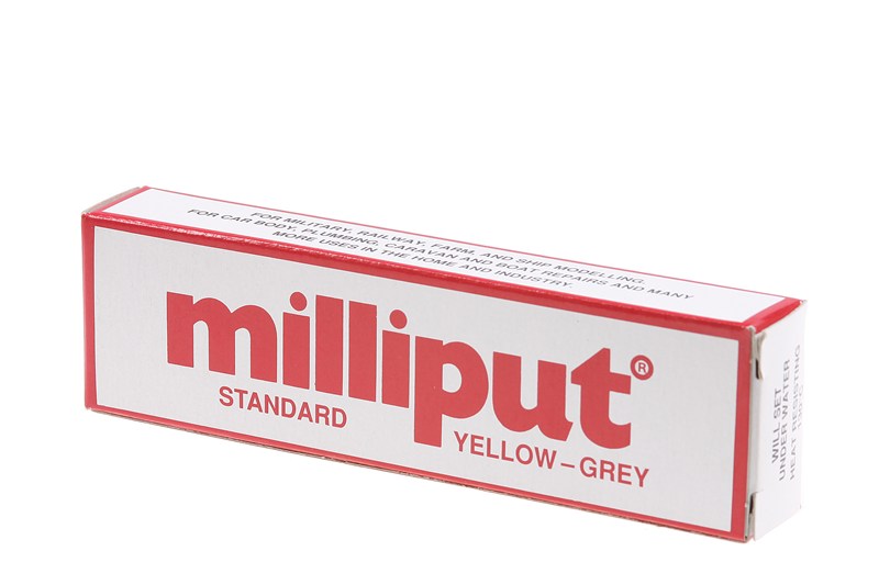 Milliput Standard Yellow/Grey 2 Part Epoxy Putty Milliput PAINT, BRUSHES & SUPPLIES