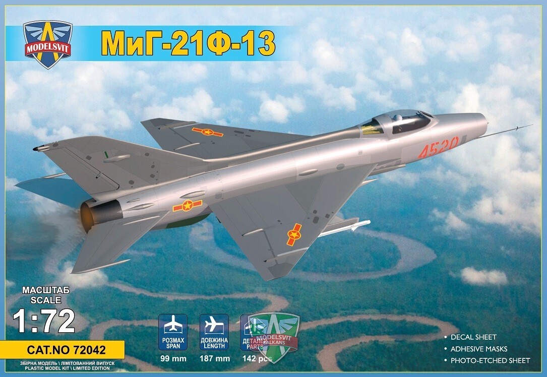 ModelSvit 72042 1/72 MiG-21F-13 supersonic jet fighter Plastic Model Kit Modelsvit PLASTIC MODELS