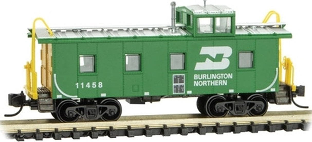 Micro Trains 10000061 N 36ft Riveted-Steel Cupola Caboose Burlington Northern 11458 Micro Trains Line TRAINS - N SCALE