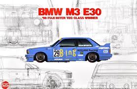 Nunu 1/24 BMW M3 E30 JTC '1990 InterTEC class winner Plastic Model Kit - Hobbytech Toys