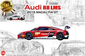 NuNu 1/24 Audi R8 LMS GT3 Macau GP 2015 Plastic Model Kit - Hobbytech Toys