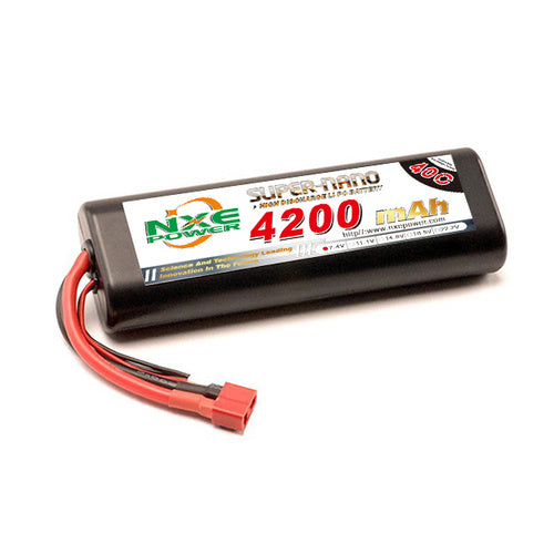Hardcase 4200mAh 2S 7.4V 40C Lipo battery with Deans connector from NXE Power.