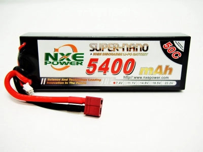Rugged NXE 5400mAh 2S 7.4V 50C Hardcase Lipo Battery with Deans Connector