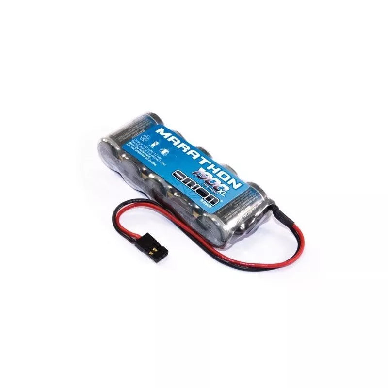 Rechargeable 1900mAh NiMH flat receiver pack by Team Orion, suitable for remote-controlled devices.