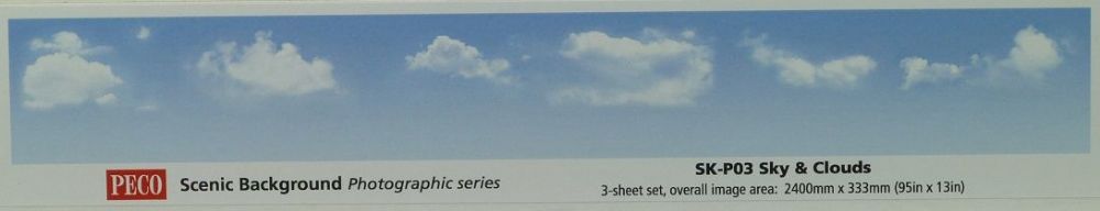 Peco SK-P03 Scenic Background Photographic Series Sky and Clouds Peco TRAINS - SCENERY