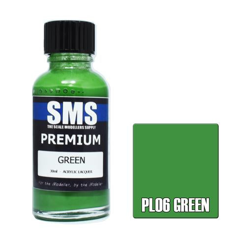 SMS PL06 Premium Acrylic Lacquer Green 30ml Scale Modellers Supply PAINT, BRUSHES & SUPPLIES