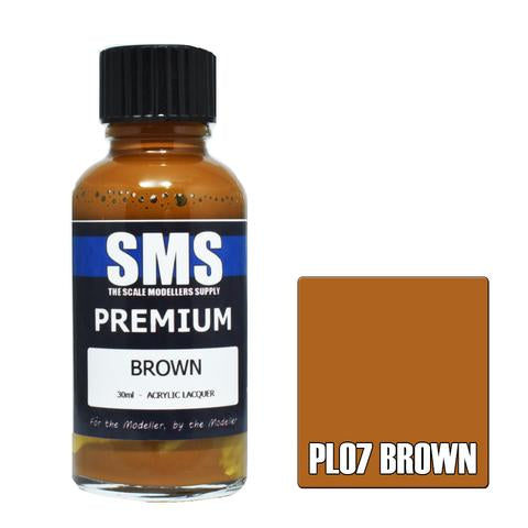 SMS PL07 Premium Acrylic Lacquer Brown 30ml Scale Modellers Supply PAINT, BRUSHES & SUPPLIES
