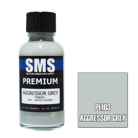 SMS PL103 Premium Acrylic Lacquer Aggressor Grey Fs36251 30ml Scale Modellers Supply PAINT, BRUSHES & SUPPLIES