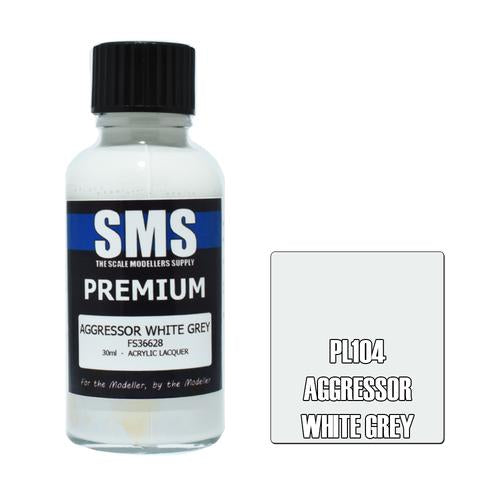 SMS PL104 Premium Acrylic Lacquer Aggressor White Grey Fs36628 30ml Scale Modellers Supply PAINT, BRUSHES & SUPPLIES