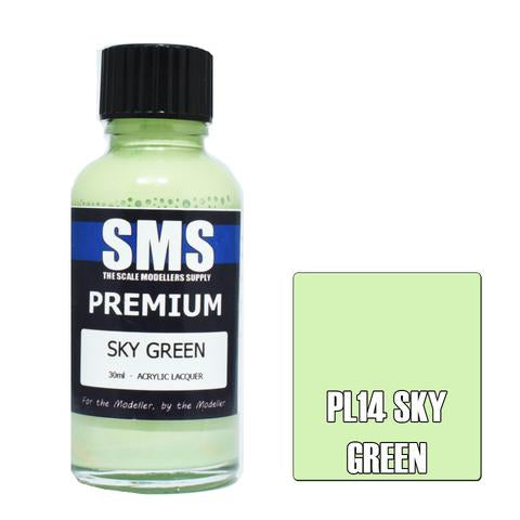 SMS PL14 Premium Acrylic Lacquer Sky Green 30ml Scale Modellers Supply PAINT, BRUSHES & SUPPLIES