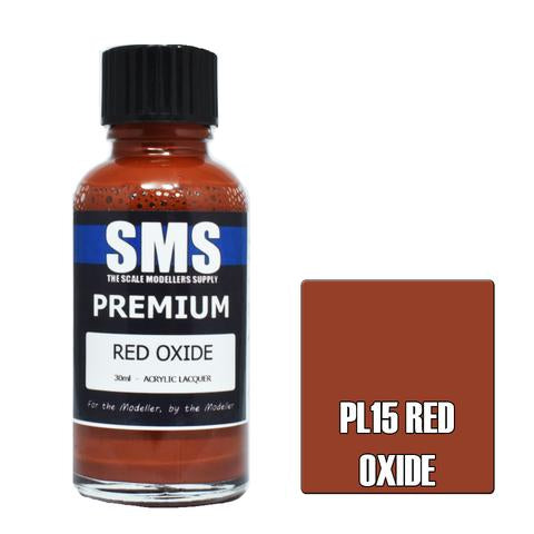 SMS PL15 Premium Acrylic Lacquer Red Oxide 30ml Scale Modellers Supply PAINT, BRUSHES & SUPPLIES