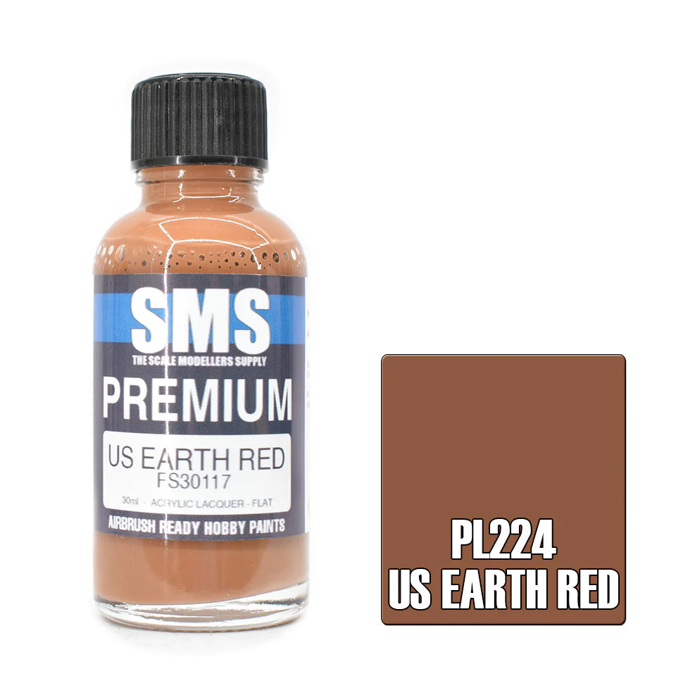 SMS PL224 Premium Acrylic Lacquer US Earth Red 30ml - Hobbytech Toys