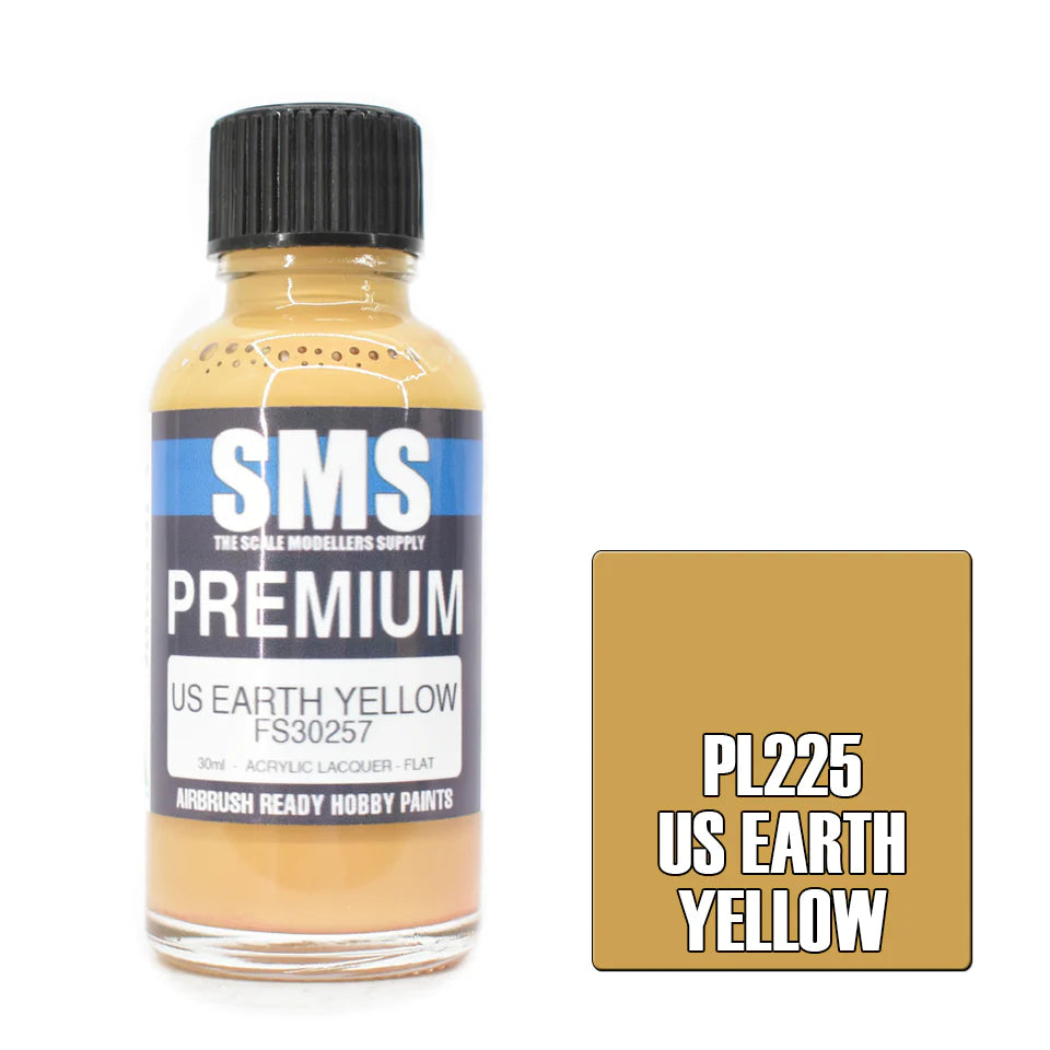 SMS PL225 Premium Acrylic Lacquer US Earth Yellow 30ml - Hobbytech Toys