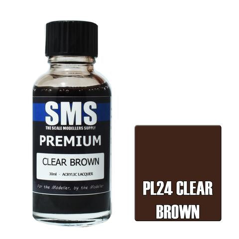 SMS PL24 Premium Acrylic Lacquer Clear Brown 30ml Scale Modellers Supply PAINT, BRUSHES & SUPPLIES