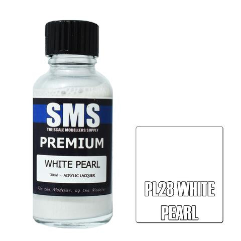 SMS PL28 Premium Acrylic Lacquer White Pearl 30ml Scale Modellers Supply PAINT, BRUSHES & SUPPLIES