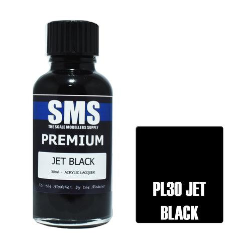 SMS PL30 Premium Acrylic Lacquer Jet Black 30ml Scale Modellers Supply PAINT, BRUSHES & SUPPLIES