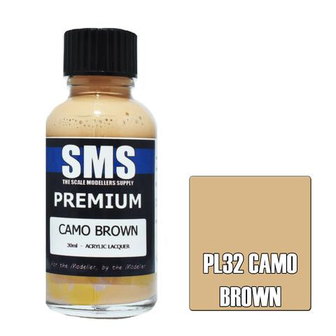 SMS PL32 Premium Acrylic Lacquer Camo Brown 30ml Scale Modellers Supply PAINT, BRUSHES & SUPPLIES