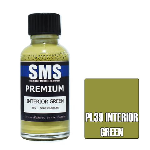 SMS PL39 Premium Acrylic Lacquer Interior Green 30ml Scale Modellers Supply PAINT, BRUSHES & SUPPLIES