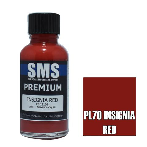 SMS PL70 Premium Acrylic Lacquer Insignia Red Fs11136 30ml Scale Modellers Supply PAINT, BRUSHES & SUPPLIES