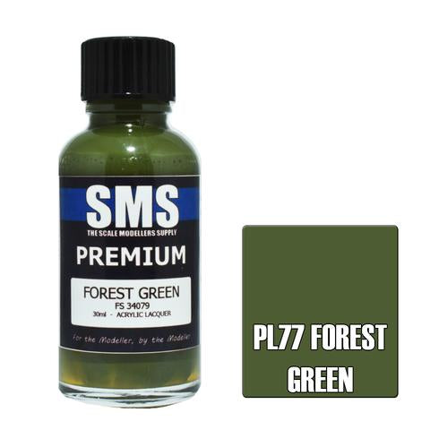 SMS PL77 Premium Acrylic Lacquer Forest Green Fs34079 30ml Scale Modellers Supply PAINT, BRUSHES & SUPPLIES