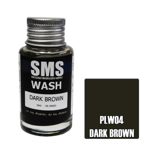 SMS PLW04 Weathering Wash Dark Brown 30ml Scale Modellers Supply PAINT, BRUSHES & SUPPLIES