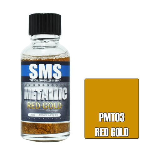 SMS PMT03 Premium Acrylic Lacquer Metallic Red Gold 30ml Scale Modellers Supply PAINT, BRUSHES & SUPPLIES