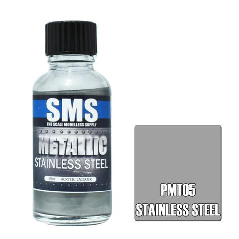 SMS PMT05 Premium Acrylic Lacquer Metallic Stainless Steel 30ml Scale Modellers Supply PAINT, BRUSHES & SUPPLIES