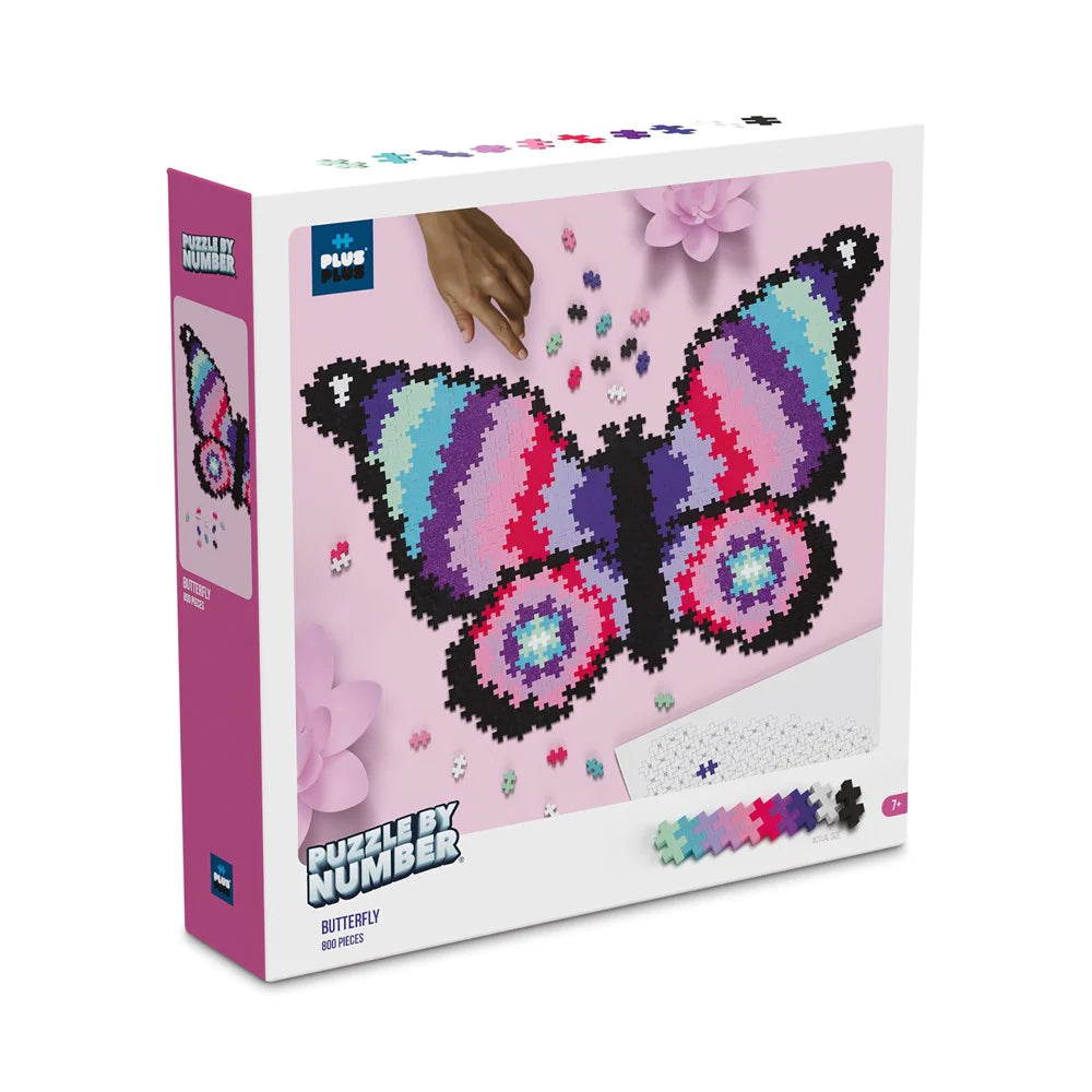 Plus-Plus - Puzzle by Number - Butterfly 800pcs - Hobbytech Toys