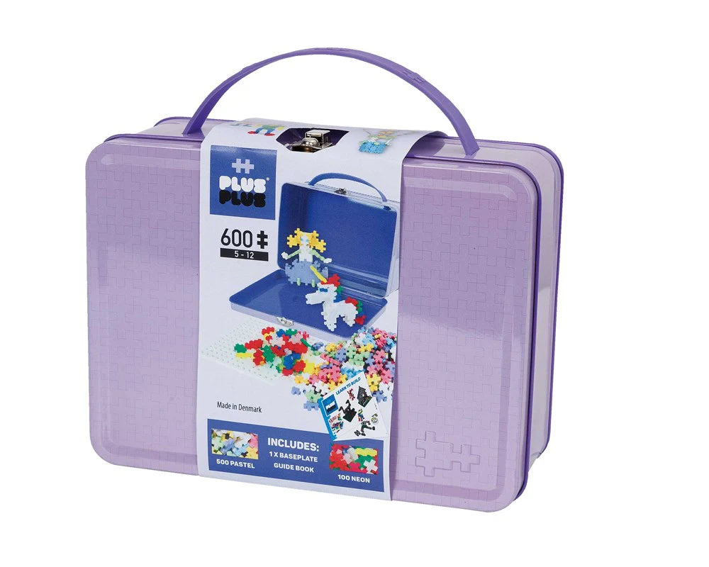 Plus-Plus - Suitcase Pastel Metal - 600 pcs Neon and Pastel - Hobbytech Toys