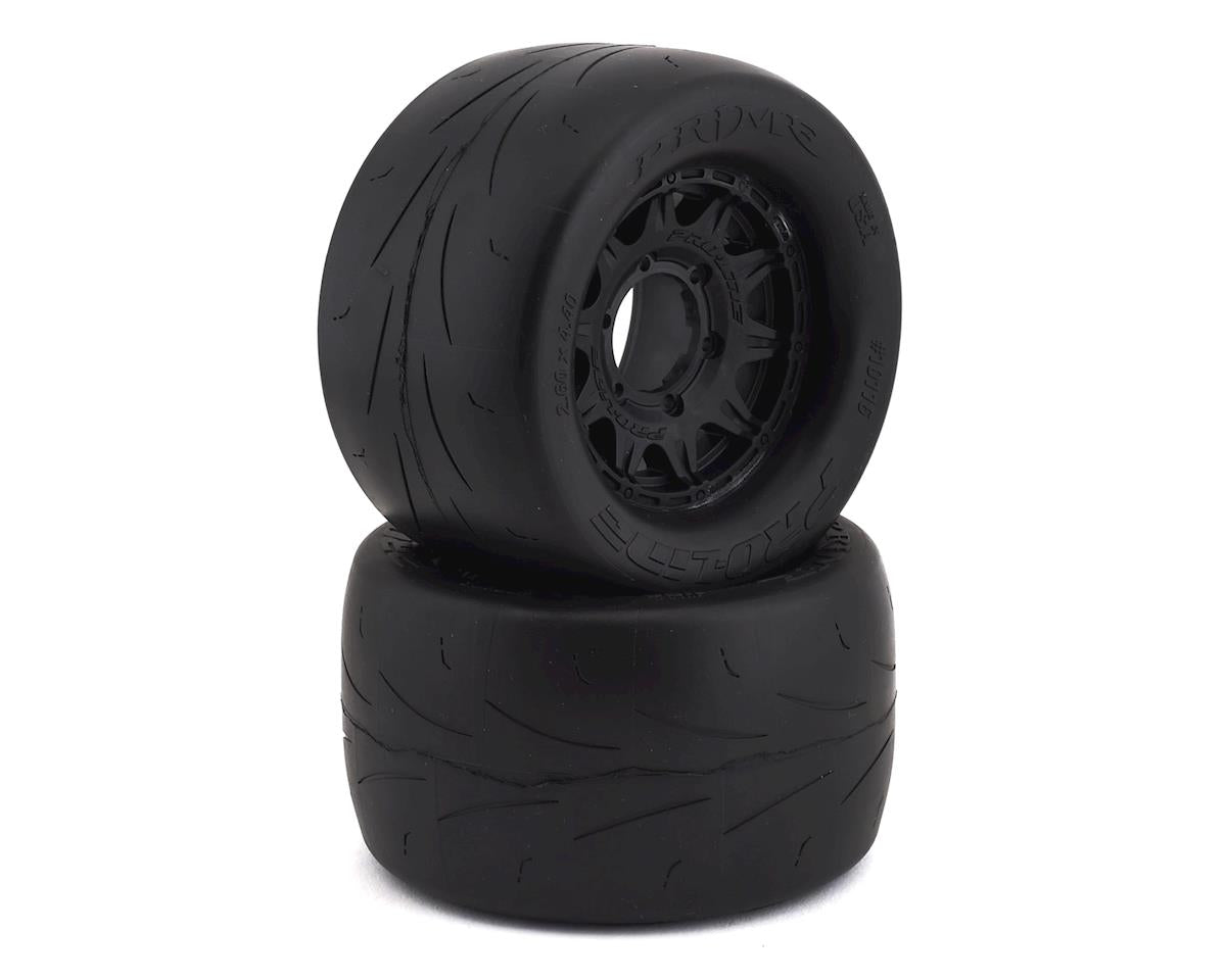 Proline Prime 2.8 Tyres Mounted on Raid Black 6x30 Wheels, F/R, PR10116-10 - Hobbytech Toys
