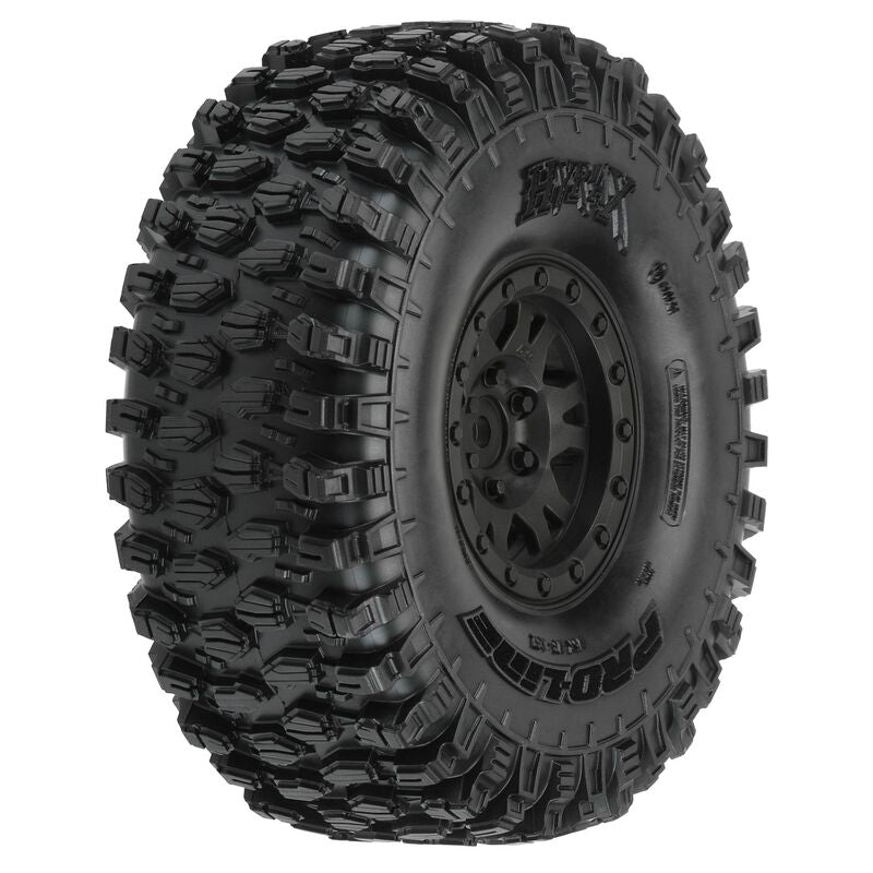 Proline Hyrax 1.9 G8 Tyres Mounted on Impulse Black Wheels, PR10128-10 - Hobbytech Toys