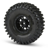 Proline Hyrax 1.9 G8 Tyres Mounted on Impulse Black / Silver Wheels, F/R, PR10128-13 - Hobbytech Toys