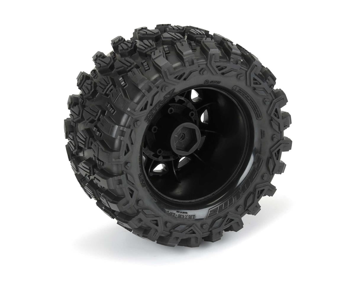 Proline Hyrax 2.8in Tyres Tyres Mounted on Black 6x30 Wheels, Stampede, F/R, PR10190-10 - Hobbytech Toys