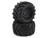 Proline Masher 2.8in Tyres Mounted on Raid Black 6x30 Wheels, F/R, PR1192-10 - Hobbytech Toys