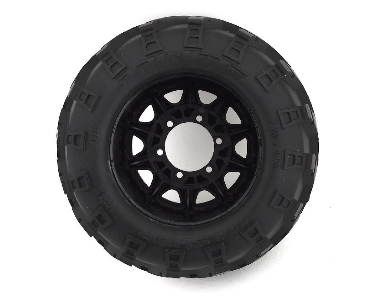 Proline Masher 2.8in Tyres Mounted on Raid Black 6x30 Wheels, F/R, PR1192-10 - Hobbytech Toys