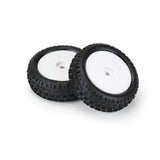 Proline Wedge Carpet Tyres Mounted on White Wheels, Mini-B Front, PR8298-13 - Hobbytech Toys