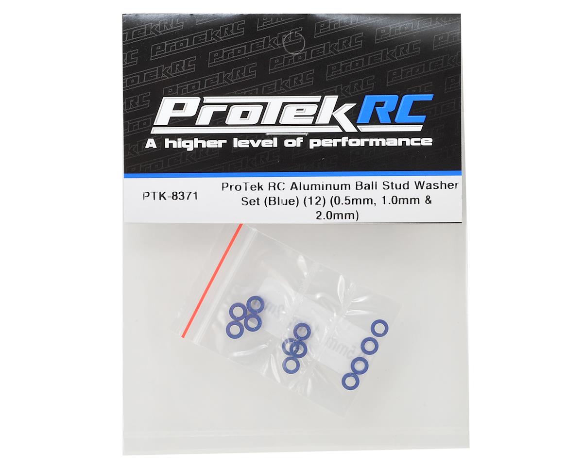 ProTek RC Aluminum Ball Stud Washer Set (Blue) (12) (0.5mm, 1.0mm & 2.0mm) - Hobbytech Toys