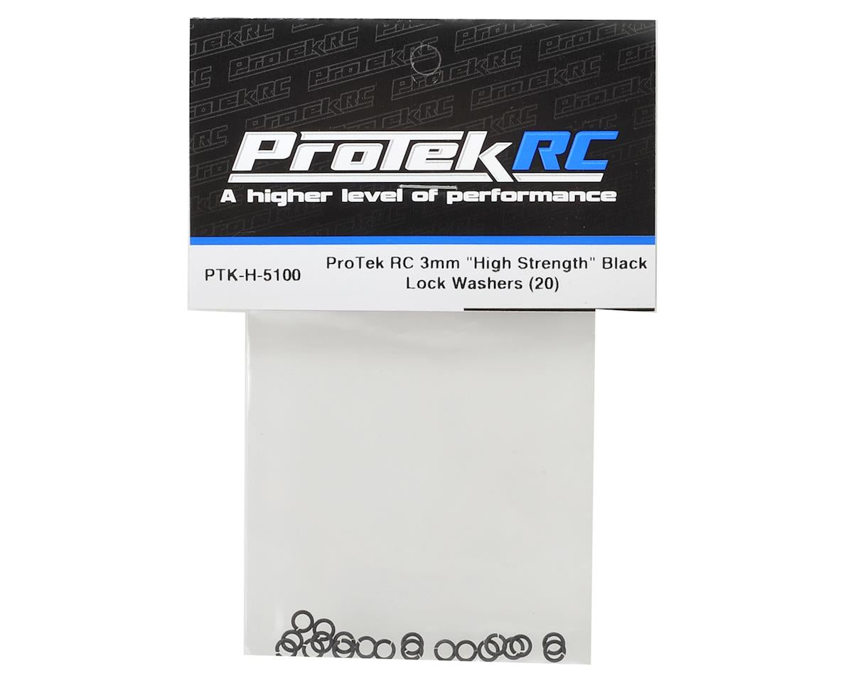 ProTek RC 3mm "High Strength" Black Lock Washers (20) - Hobbytech Toys
