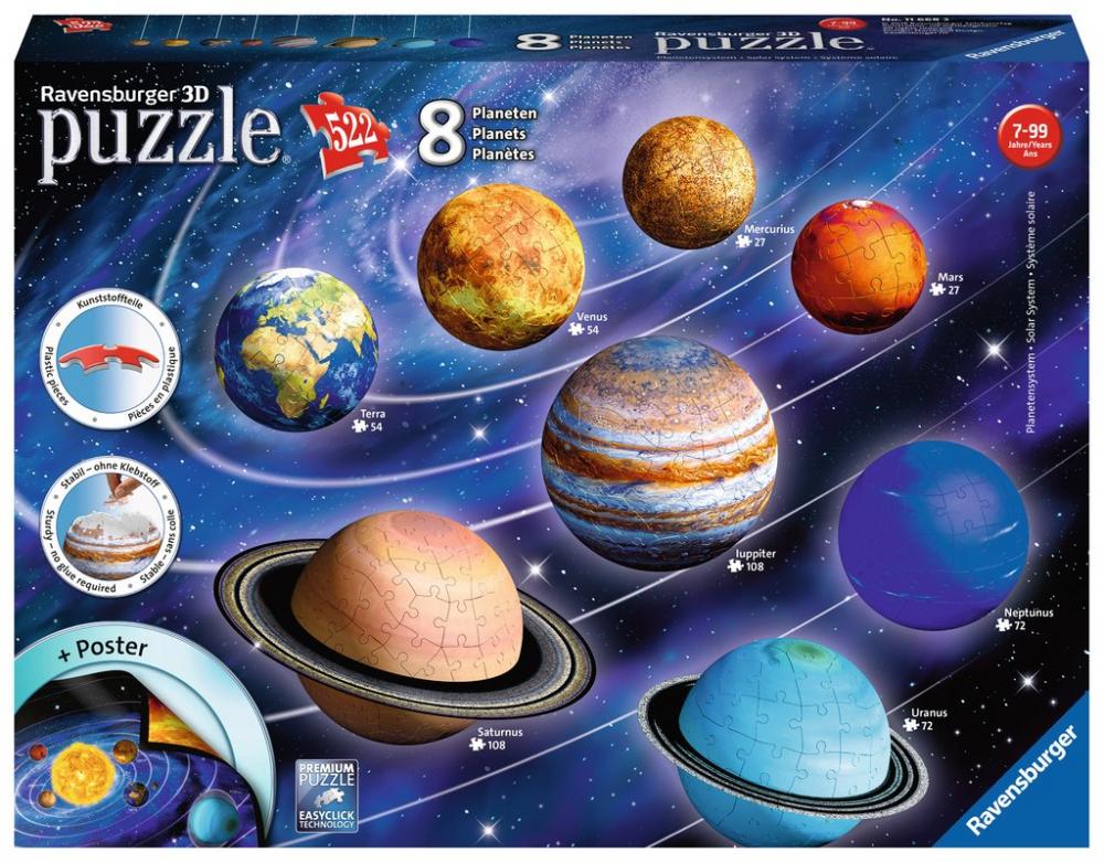 Ravensburger Solar System 8 Planets 3D Puzzle 522 Pieces Ravensburger PUZZLES