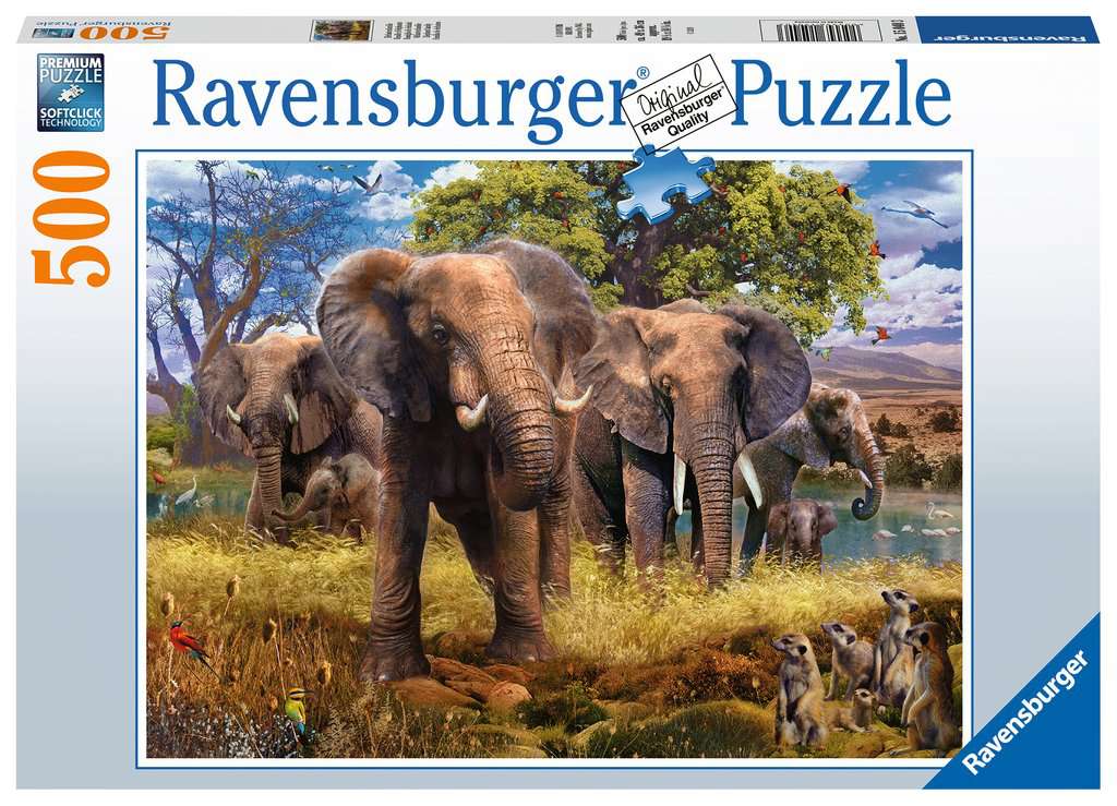 Ravensburger Elephant Family Puzzle 500pcs Ravensburger PUZZLES