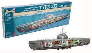 Revell 1/144 German Submarine Type Xxi W/Interior Revell PLASTIC MODELS