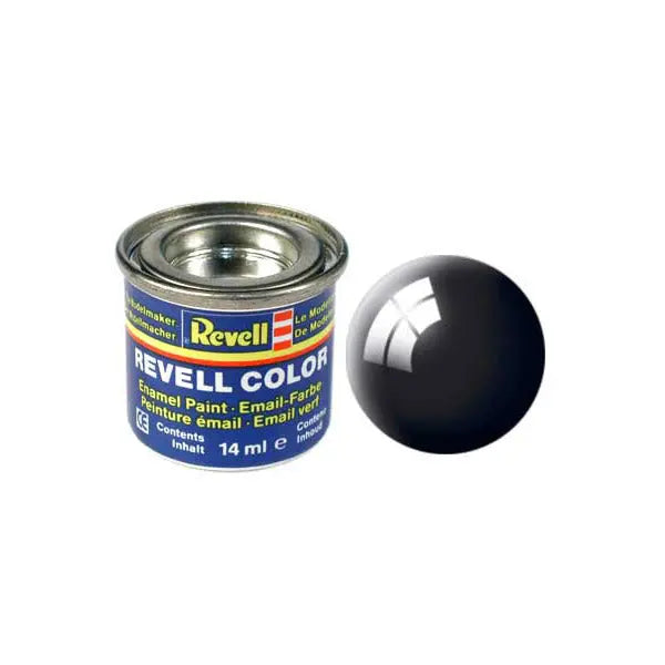 Revell 32107 Black Gloss Enamel Paint 14ml Revell PAINT, BRUSHES & SUPPLIES