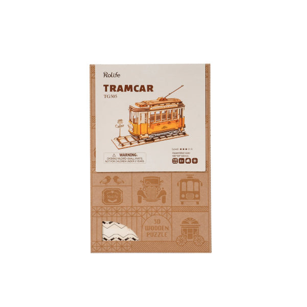 Robotime Classic 3D Wooden Tram Kit - Hobbytech Toys